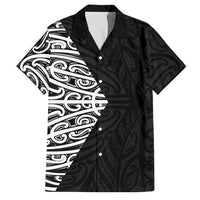Black New Zealand Puhoro Maori Tattoo Family Matching Short Sleeve Bodycon Dress and Hawaiian Shirt