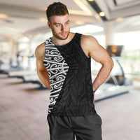 Black New Zealand Puhoro Maori Tattoo Men Tank Top