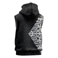 Black New Zealand Puhoro Maori Tattoo Sleeveless Hoodie