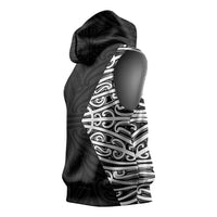 Black New Zealand Puhoro Maori Tattoo Sleeveless Hoodie