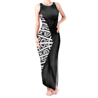 Black New Zealand Puhoro Maori Tattoo Tank Maxi Dress