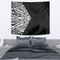 Black New Zealand Puhoro Maori Tattoo Tapestry