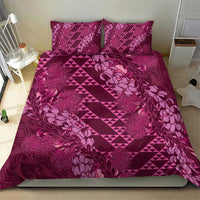 Pink Aloha Hawaii Bedding Set Hawaiian Kakau Ohia Lehua Lei - Polynesian Pride