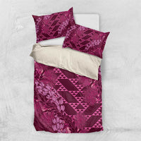 Pink Aloha Hawaii Bedding Set Hawaiian Kakau Ohia Lehua Lei - Polynesian Pride