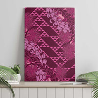 Pink Aloha Hawaii Canvas Wall Art Hawaiian Kakau Ohia Lehua Lei - Polynesian Pride