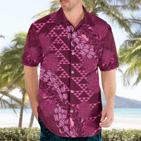 Pink Aloha Hawaii Hawaiian Shirt Hawaiian Kakau Ohia Lehua Lei - Polynesian Pride