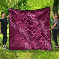 Pink Aloha Hawaii Quilt Hawaiian Kakau Ohia Lehua Lei - Polynesian Pride