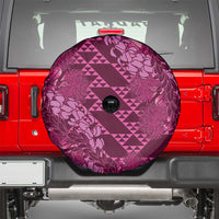 Pink Aloha Hawaii Spare Tire Cover Hawaiian Kakau Ohia Lehua Lei - Polynesian Pride