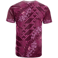 Pink Aloha Hawaii T Shirt Hawaiian Kakau Ohia Lehua Lei - Polynesian Pride