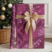 Pink Aloha Hawaii Wrapping Paper Hawaiian Kakau Ohia Lehua Lei - Polynesian Pride