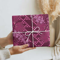 Pink Aloha Hawaii Wrapping Paper Hawaiian Kakau Ohia Lehua Lei - Polynesian Pride