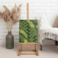 Green Aloha Hawaii Canvas Wall Art Hawaiian Kakau Ohia Lehua Lei - Polynesian Pride