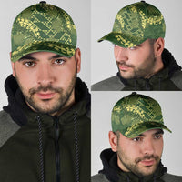 Green Aloha Hawaii Classic Cap Hawaiian Kakau Ohia Lehua Lei - Polynesian Pride