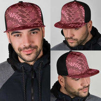 Maroon Aloha Hawaii Mesh Trucker Cap Hawaiian Kakau Ohia Lehua Lei - Polynesian Pride
