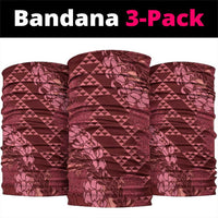 Maroon Aloha Hawaii Neck Gaiter Hawaiian Kakau Ohia Lehua Lei LT14