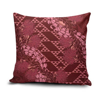 Maroon Aloha Hawaii Pillow Cover Hawaiian Kakau Ohia Lehua Lei - Polynesian Pride