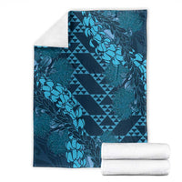 Naval Night Aloha Hawaii Blanket Hawaiian Kakau Ohia Lehua Lei - Polynesian Pride