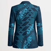 Naval Night Aloha Hawaii Blazer Hawaiian Kakau Ohia Lehua Lei - Polynesian Pride