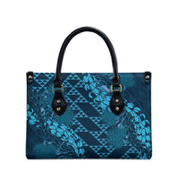 Naval Night Aloha Hawaii Leather Bag Hawaiian Kakau Ohia Lehua Lei - Polynesian Pride