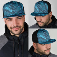 Naval Night Aloha Hawaii Mesh Trucker Cap Hawaiian Kakau Ohia Lehua Lei - Polynesian Pride