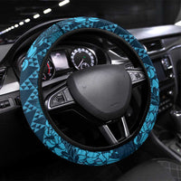 Naval Night Aloha Hawaii Steering Wheel Cover Hawaiian Kakau Ohia Lehua Lei - Polynesian Pride