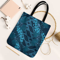 Naval Night Aloha Hawaii Tote Bag Hawaiian Kakau Ohia Lehua Lei - Polynesian Pride