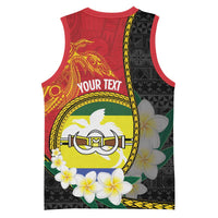 Personalised PNG Morobe Provins Basketball Jersey Papua New Guinea Plumeria Melanesian Pattern - Polynesian Pride