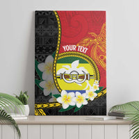 Personalised PNG Morobe Provins Canvas Wall Art Papua New Guinea Plumeria Melanesian Pattern - Polynesian Pride