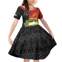 Personalised PNG Morobe Provins Family Matching Off Shoulder Short Dress and Hawaiian Shirt Papua New Guinea Plumeria Melanesian Pattern - Polynesian Pride