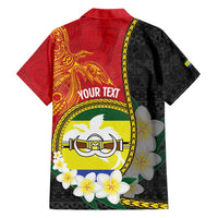 Personalised PNG Morobe Provins Family Matching Short Sleeve Bodycon Dress and Hawaiian Shirt Papua New Guinea Plumeria Melanesian Pattern - Polynesian Pride