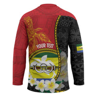 Personalised PNG Morobe Provins Hockey Jersey Papua New Guinea Plumeria Melanesian Pattern - Polynesian Pride