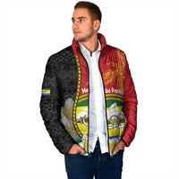 Personalised PNG Morobe Provins Padded Jacket Papua New Guinea Plumeria Melanesian Pattern - Polynesian Pride