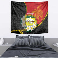 Personalised PNG Morobe Provins Tapestry Papua New Guinea Plumeria Melanesian Pattern - Polynesian Pride