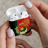 Personalised PNG Isten Hailans Provins AirPods Case Papua New Guinea Plumeria Melanesian Pattern - Polynesian Pride