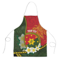 Personalised PNG Isten Hailans Provins Apron Papua New Guinea Plumeria Melanesian Pattern - Polynesian Pride