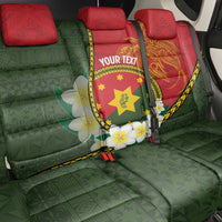 Personalised PNG Isten Hailans Provins Back Car Seat Cover Papua New Guinea Plumeria Melanesian Pattern - Polynesian Pride