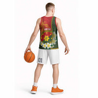 Personalised PNG Isten Hailans Provins Basketball Jersey Papua New Guinea Plumeria Melanesian Pattern - Polynesian Pride