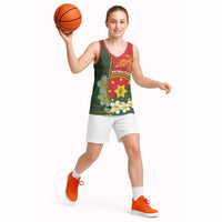 Personalised PNG Isten Hailans Provins Basketball Jersey Papua New Guinea Plumeria Melanesian Pattern - Polynesian Pride