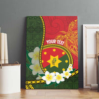 Personalised PNG Isten Hailans Provins Canvas Wall Art Papua New Guinea Plumeria Melanesian Pattern - Polynesian Pride