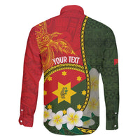 Personalised PNG Isten Hailans Provins Family Matching Tank Maxi Dress and Hawaiian Shirt Papua New Guinea Plumeria Melanesian Pattern - Polynesian Pride