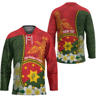 Personalised PNG Isten Hailans Provins Hockey Jersey Papua New Guinea Plumeria Melanesian Pattern LT14 - Polynesian Pride