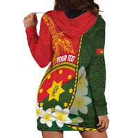 Personalised PNG Isten Hailans Provins Hoodie Dress Papua New Guinea Plumeria Melanesian Pattern - Polynesian Pride