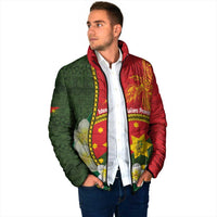 Personalised PNG Isten Hailans Provins Padded Jacket Papua New Guinea Plumeria Melanesian Pattern - Polynesian Pride