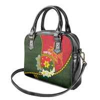Personalised PNG Isten Hailans Provins Shoulder Handbag Papua New Guinea Plumeria Melanesian Pattern - Polynesian Pride