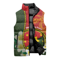 Personalised PNG Isten Hailans Provins Sleeveless Puffer Jacket Papua New Guinea Plumeria Melanesian Pattern - Polynesian Pride