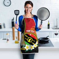 Personalised PNG Sauten Hailans Apron Papua New Guinea Plumeria Melanesian Pattern - Polynesian Pride