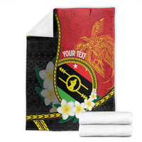 Personalised PNG Sauten Hailans Blanket Papua New Guinea Plumeria Melanesian Pattern - Polynesian Pride