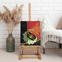 Personalised PNG Sauten Hailans Canvas Wall Art Papua New Guinea Plumeria Melanesian Pattern - Polynesian Pride