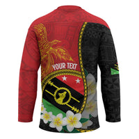 Personalised PNG Sauten Hailans Hockey Jersey Papua New Guinea Plumeria Melanesian Pattern - Polynesian Pride