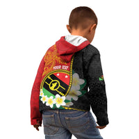 Personalised PNG Sauten Hailans Kid Hoodie Papua New Guinea Plumeria Melanesian Pattern - Polynesian Pride